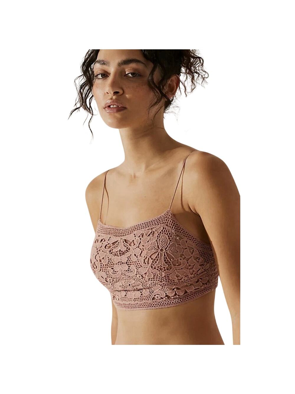 Free People FP One Lyra Bralette Crochet Lace Floral Small Boho Festival